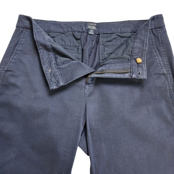 J Crew Factory Womens High Rise Girlfriend Chino Pant Size 10 Navy Blue Preppy - Picture 7 of 14